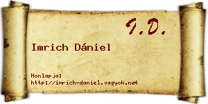 Imrich Dániel névjegykártya
